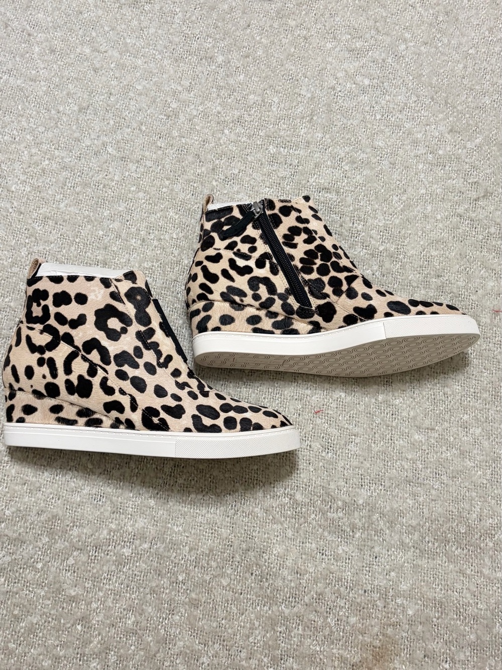 Linea Paolo Leopard Print Wedge Sneaker - Beige/Black